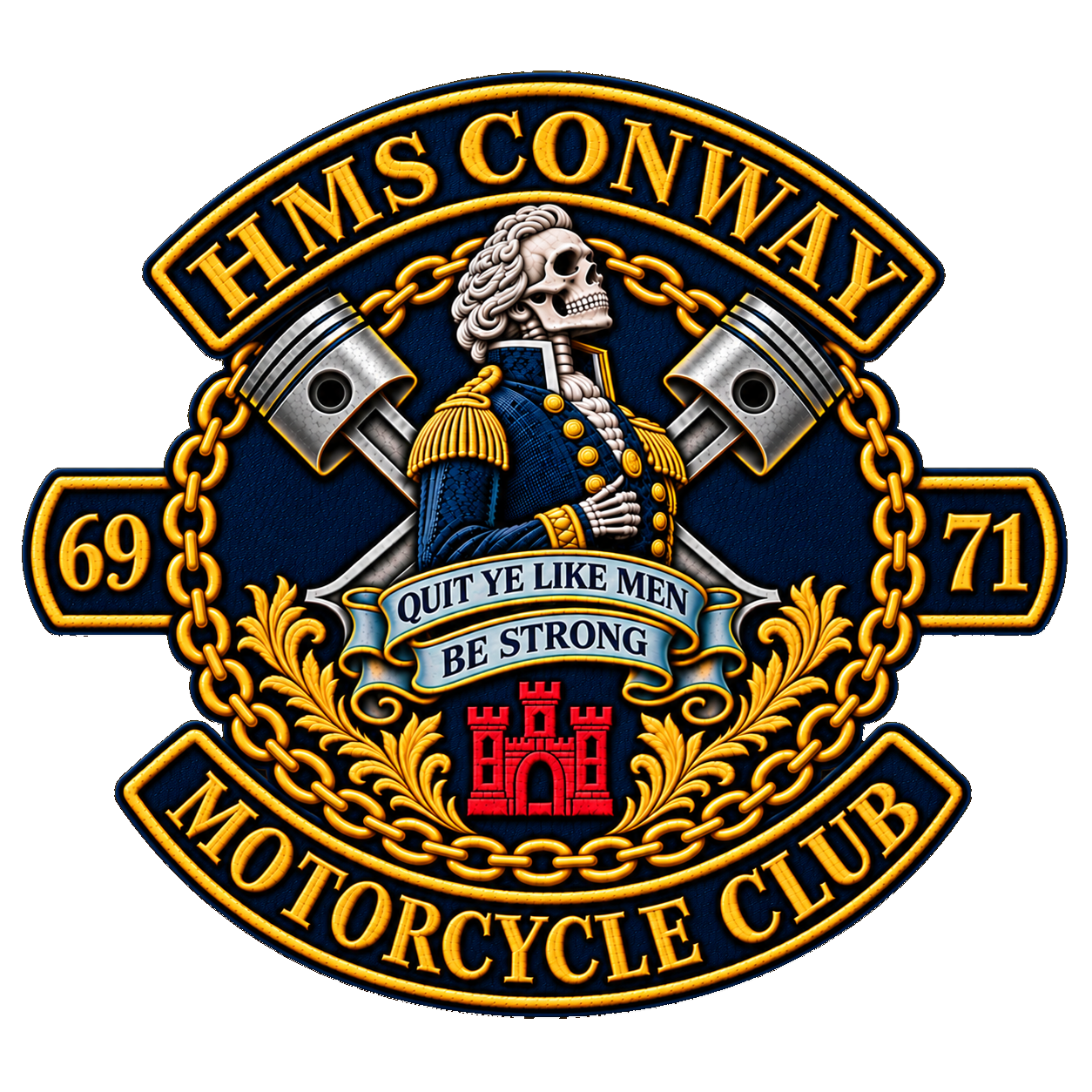HMS Conway Motorcycle Club bespoke Chapter 69-71 badge