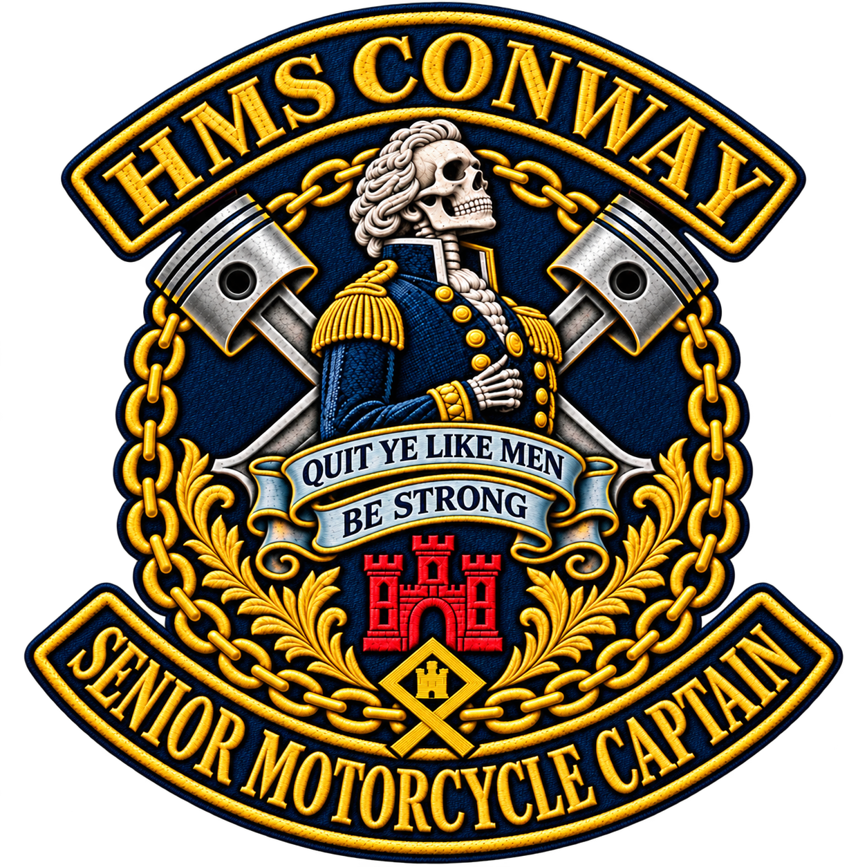 HMS Conway Senior Motorcycle Captain badge showing one Senior Cadet Captain insignia