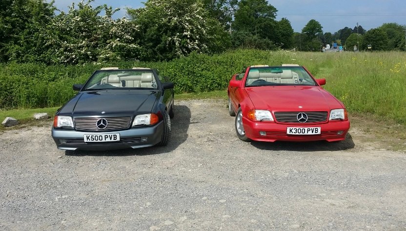 Submitted photograph showing K500 PVB and K300 PVB on the associated Mercedes-Benz vehicles